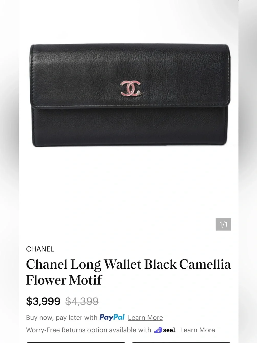Chanel Lucky Clover Motif Calfskin Wallet